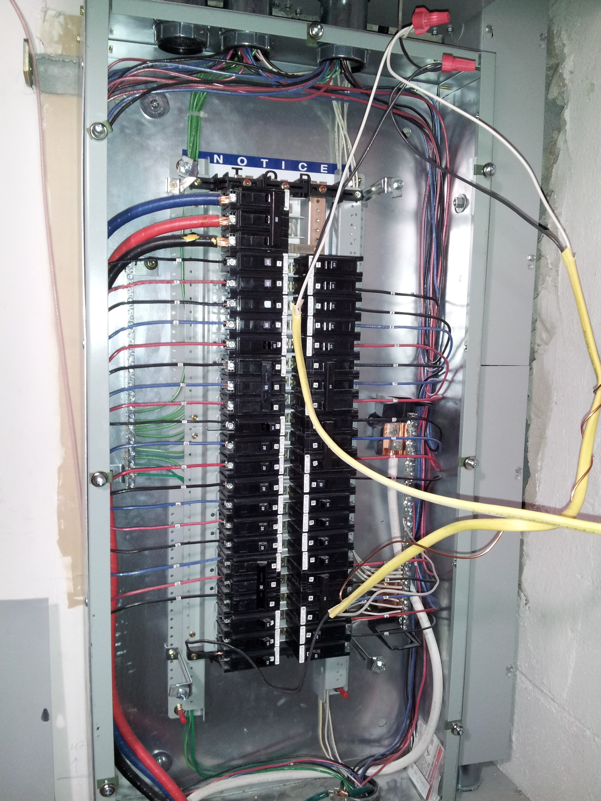 Large electrical circuit breaker panel
