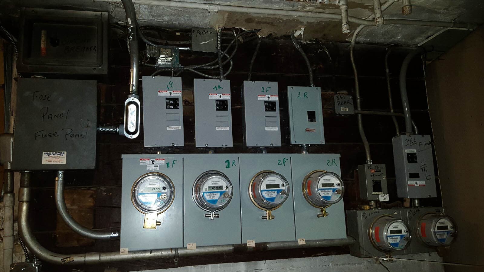 Electrical system including panels and meters